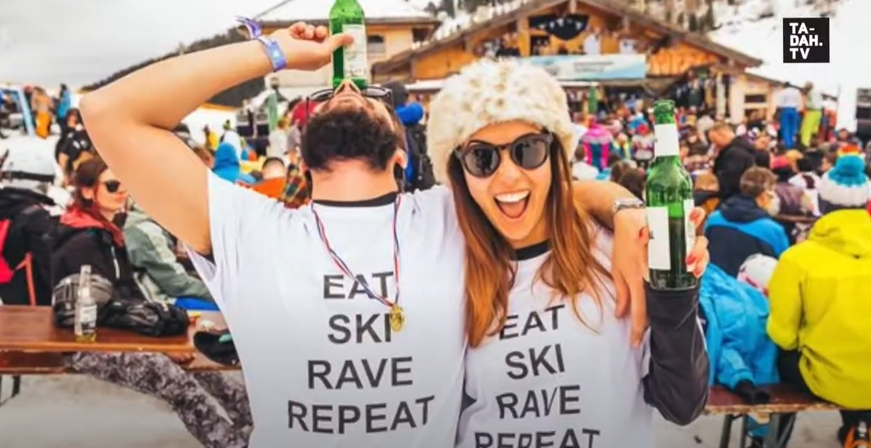 People enjoying themselves at Snowbombing Festival.