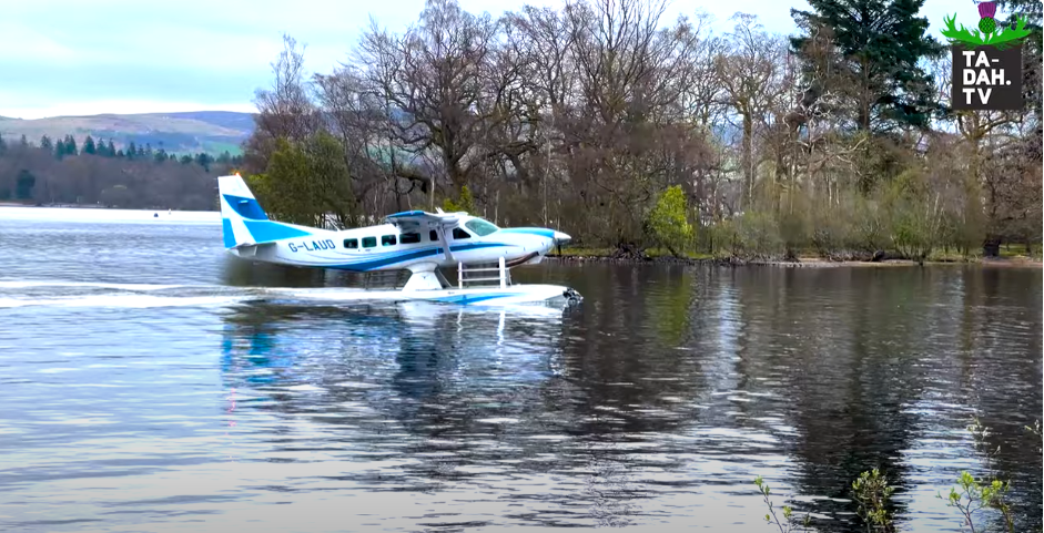 Scotland seaplane flight taking off on Loch Lomond